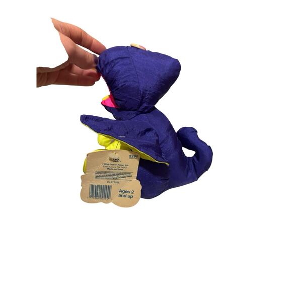 Fisher Price Baby Dino-Roar 1992 Plush Dinosaur Pterodactyl Puffalump Hatchling - Picture 3 of 8